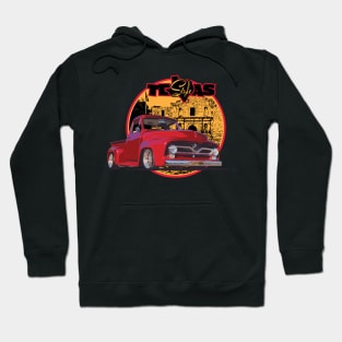 Texas-Style Custom Ford Truck Alamo scene red, gold and black colors Hoodie